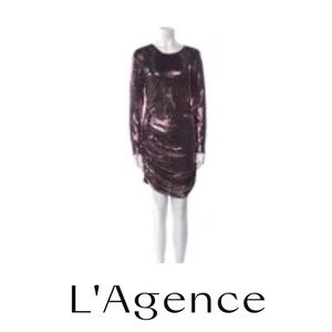 L’AGENCE Sunny Metallic Dot Sequin Bodycon Mini Dress Size 4